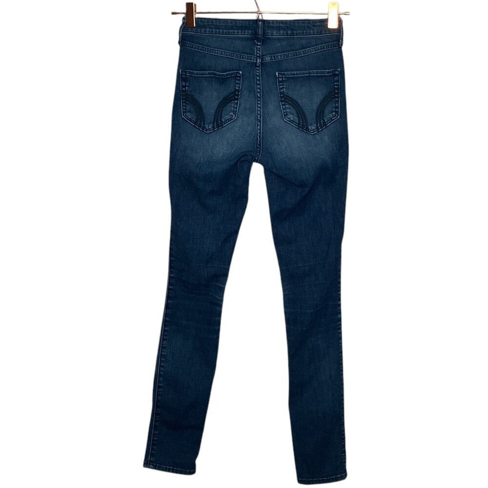 Hollister 1 Reg 25 X 29 Dark Wash Jean Legging High Rise Stretch Skinny‎ Jeans